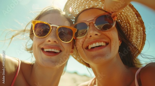 Two friends taking a casual selfie outdoors