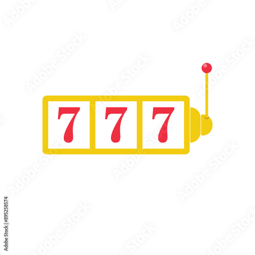 Slot machine or slots with 777 jackpot illustration, vector icon for casino apps and web