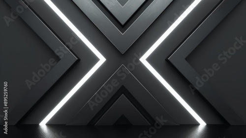 Futuristic metallic patterns arranged in a symmetrical design, with glowing highlights