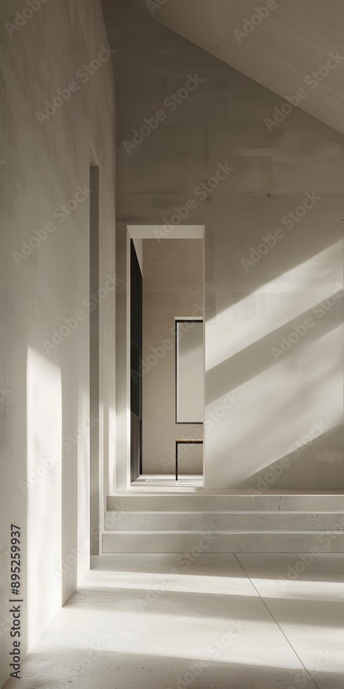 Fototapeta premium Modern Minimalist Concrete Architecture Interior Design