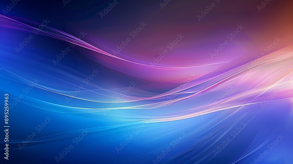 Abstract background with wavy shapes flowing in blue and purple colors Abstract background with wavy shapes flowing in blue and purple colors