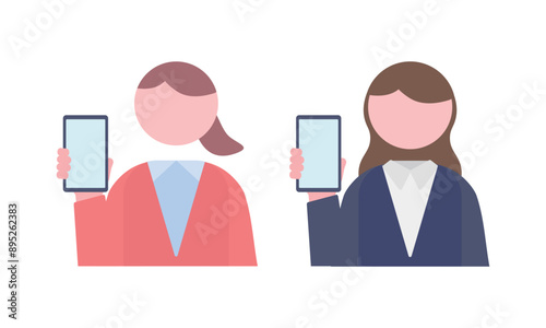 スマホの画面を見せる女性