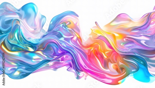  colorful 3D liquid waves with shiny, smooth shapes and fun patterns