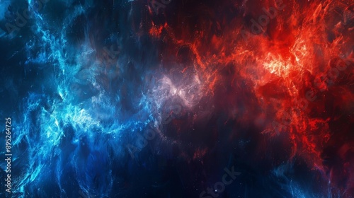Abstract red and blue nebula galaxy background illustration