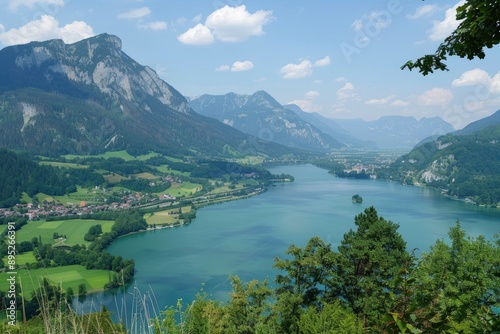A view of some beautiful Austrian scenery - generative ai © Nia™