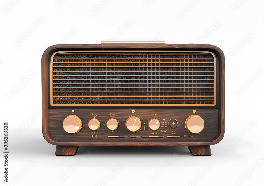 Retro Brown Radio with Simple Design Retro Brown Radio with Simple Design