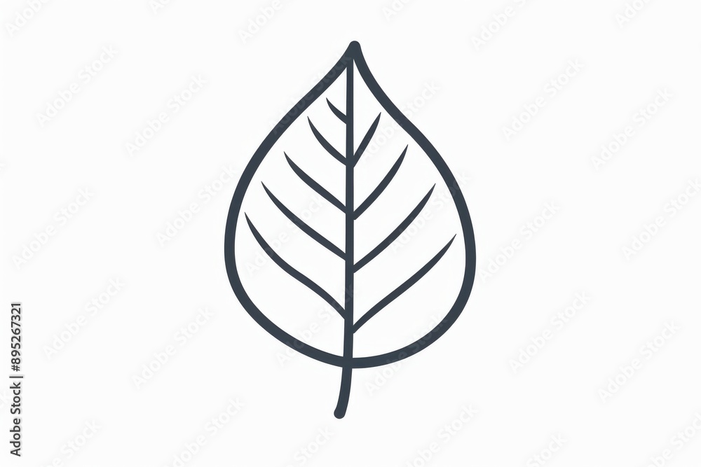 an elegant outline of a leaf symbolizing the beauty of nature an elegant outline of a leaf symbolizing the beauty of nature