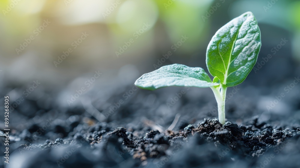 A young plant sprouts from the soil, symbolizing new growth and fresh beginnings, with a soft focus on the background that hints at a sunlit environment for nurturing. A young plant sprouts from the soil, symbolizing new growth and fresh beginnings, with a soft focus on the background that hints at a sunlit environment for nurturing.