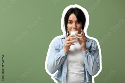 Pretty young woman drinking...