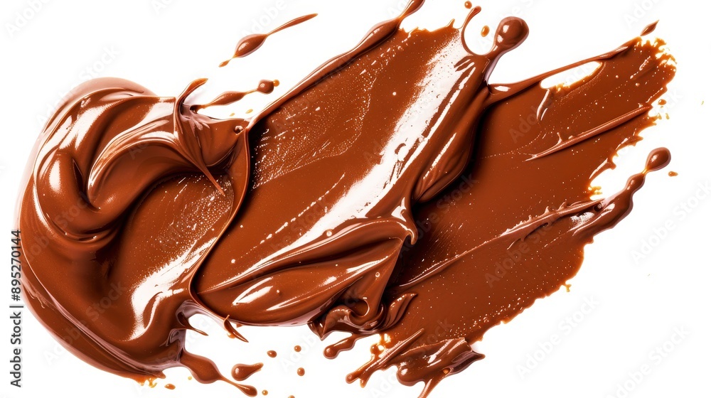 Chocolate Swirl: A decadent swirl of rich, melted chocolate against a pristine white backdrop, capturing the irresistible allure of this beloved treat. Chocolate Swirl: A decadent swirl of rich, melted chocolate against a pristine white backdrop, capturing the irresistible allure of this beloved treat.
