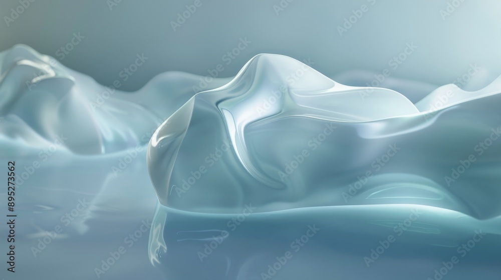 Obraz premium Captivating abstract with flowing background and mesmerizing reflections. Contemporary and artistic design. Smooth and futuristic look. Shiny fluid pattern. Luminous and pristine atmosphere