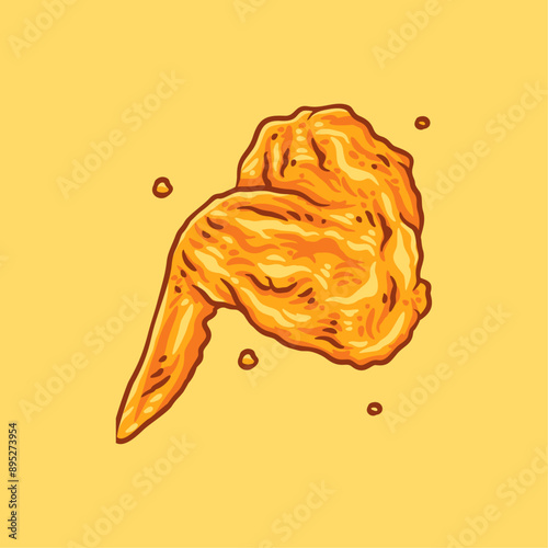 chicken wings fry vector