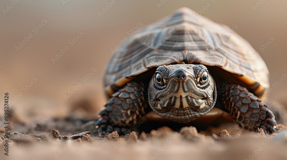 A turtle is shown approaching the camera, highlighting the detailed textures of its shell and the natural environment. The close-up shot captures the essence of its slow movement. A turtle is shown approaching the camera, highlighting the detailed textures of its shell and the natural environment. The close-up shot captures the essence of its slow movement.