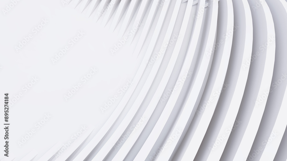 Abstract Curved Shapes. White Circular Background. Abstract Curved Shapes. White Circular Background.
