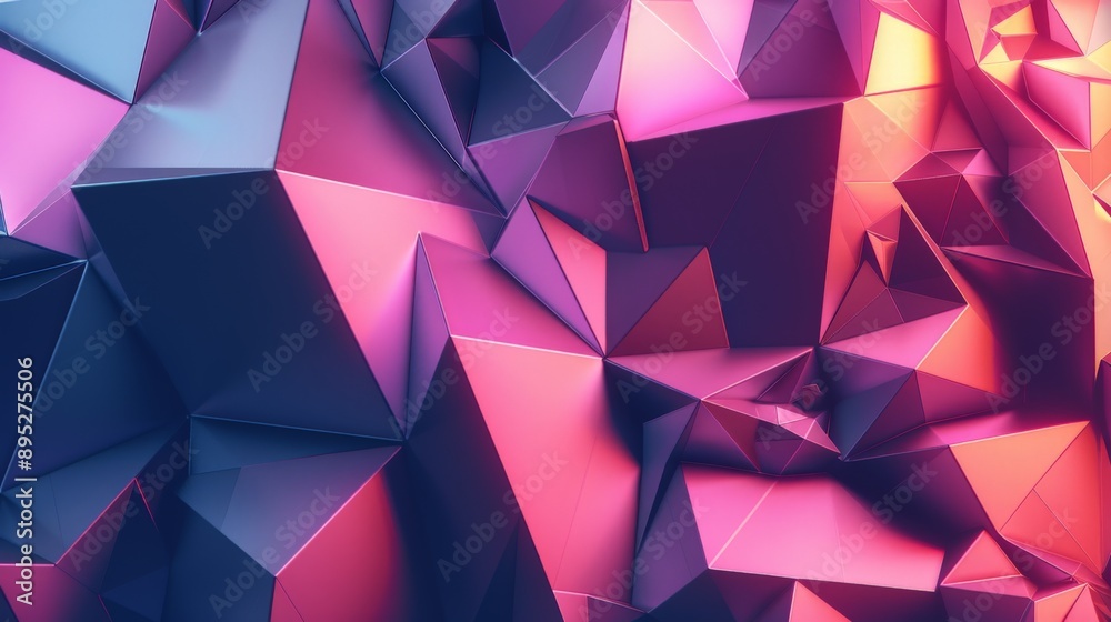 Modern and trendy low poly background with a 3d effect in pink and blue, ideal for websites and presentations Modern and trendy low poly background with a 3d effect in pink and blue, ideal for websites and presentations