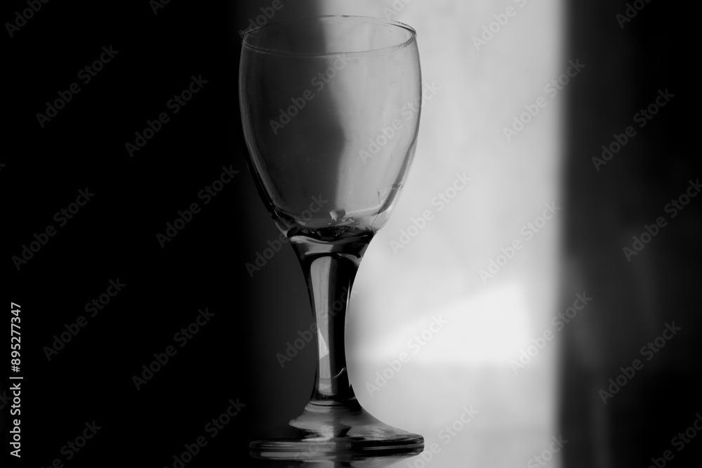 empty wine glass in low light empty wine glass in low light