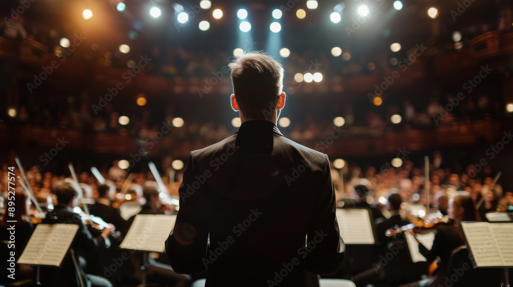 Conductor Leading an Orchestra Performance Conductor Leading an Orchestra Performance