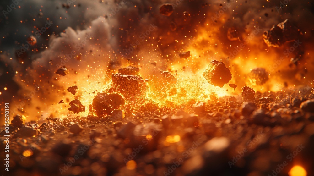 Explosion close-up generative ai Explosion close-up generative ai