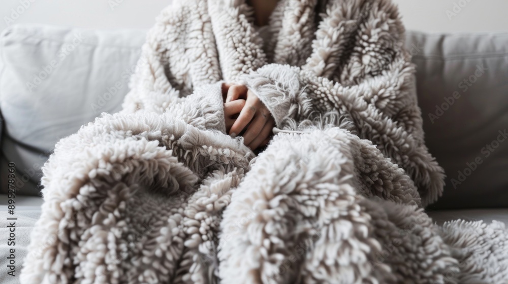 Woman Wrapped in a Cozy Blanket Woman Wrapped in a Cozy Blanket