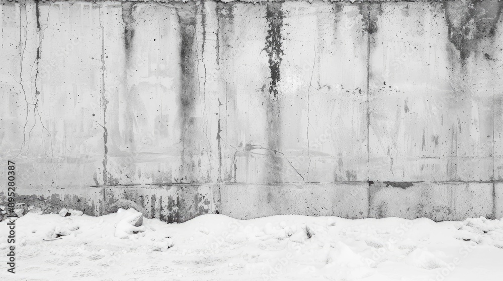 Obraz premium white concrete wall with snow texture