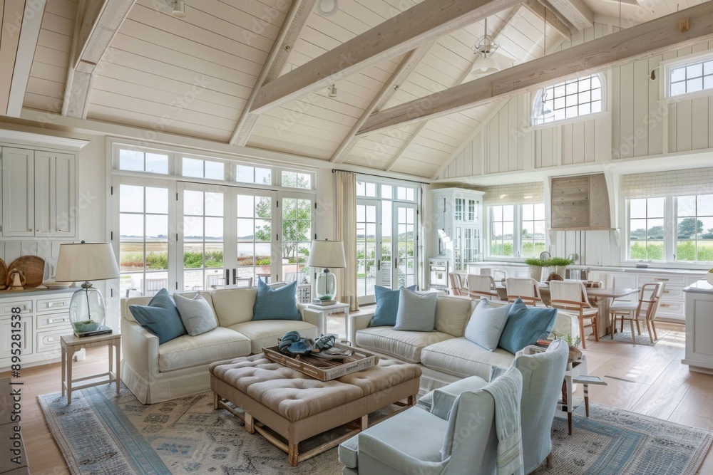 Interior of a coastal home in the Hamptons