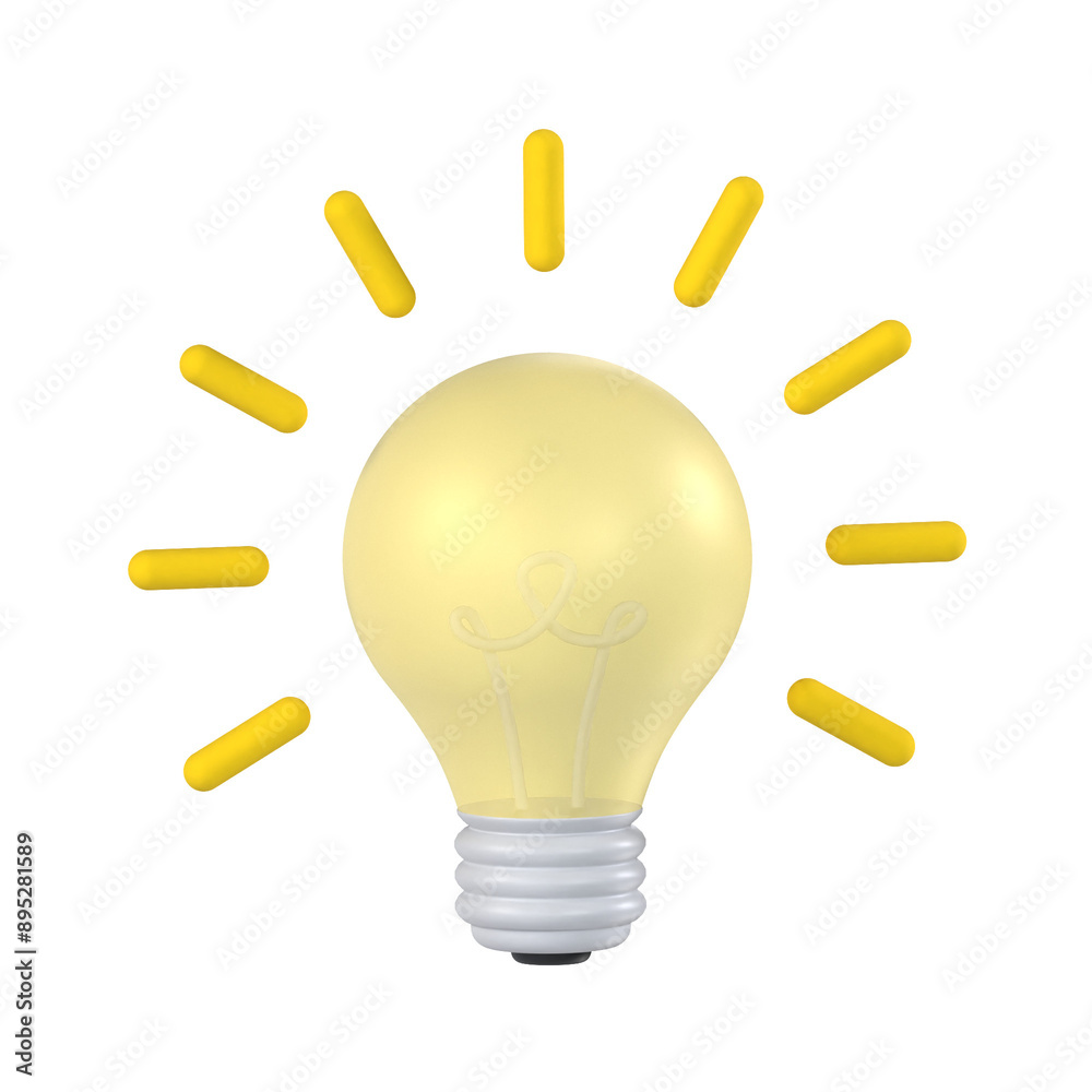 Lightbulb 3D Render icon School Pack Lightbulb 3D Render icon School Pack