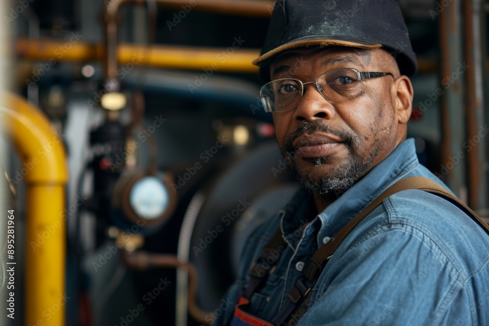 Portrait of a middle aged male plumber Portrait of a middle aged male plumber