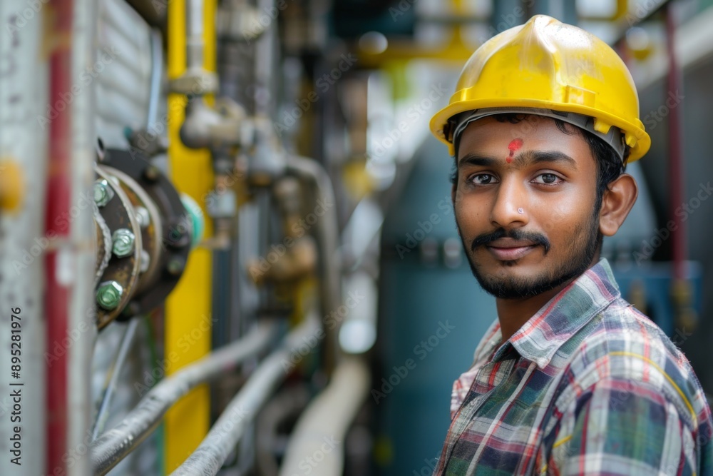 Portrait of a young male plumber Portrait of a young male plumber