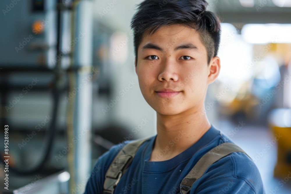 Portrait of a young male plumber Portrait of a young male plumber
