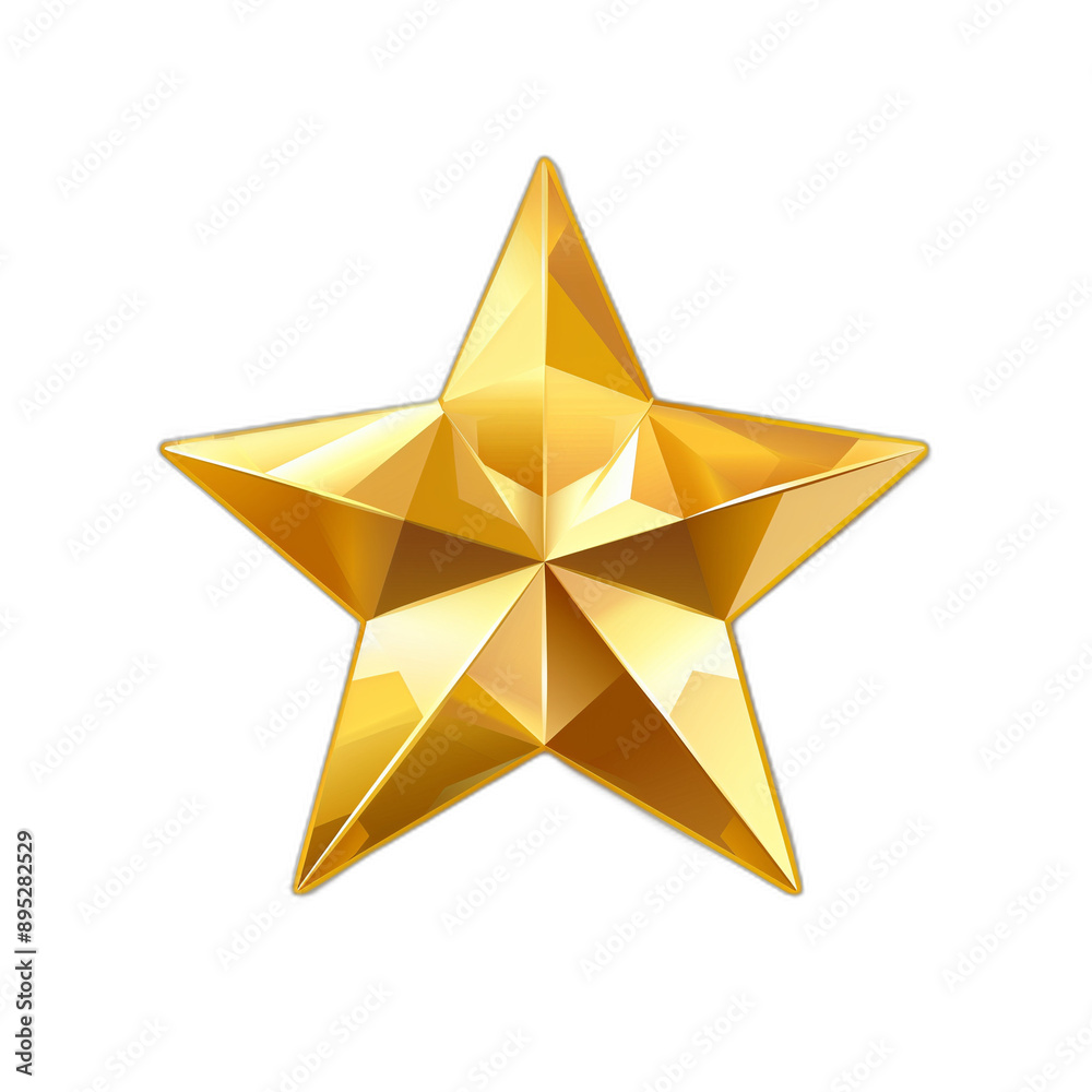 Golden Star with Metallic Finish, Isometric View Golden Star with Metallic Finish, Isometric View