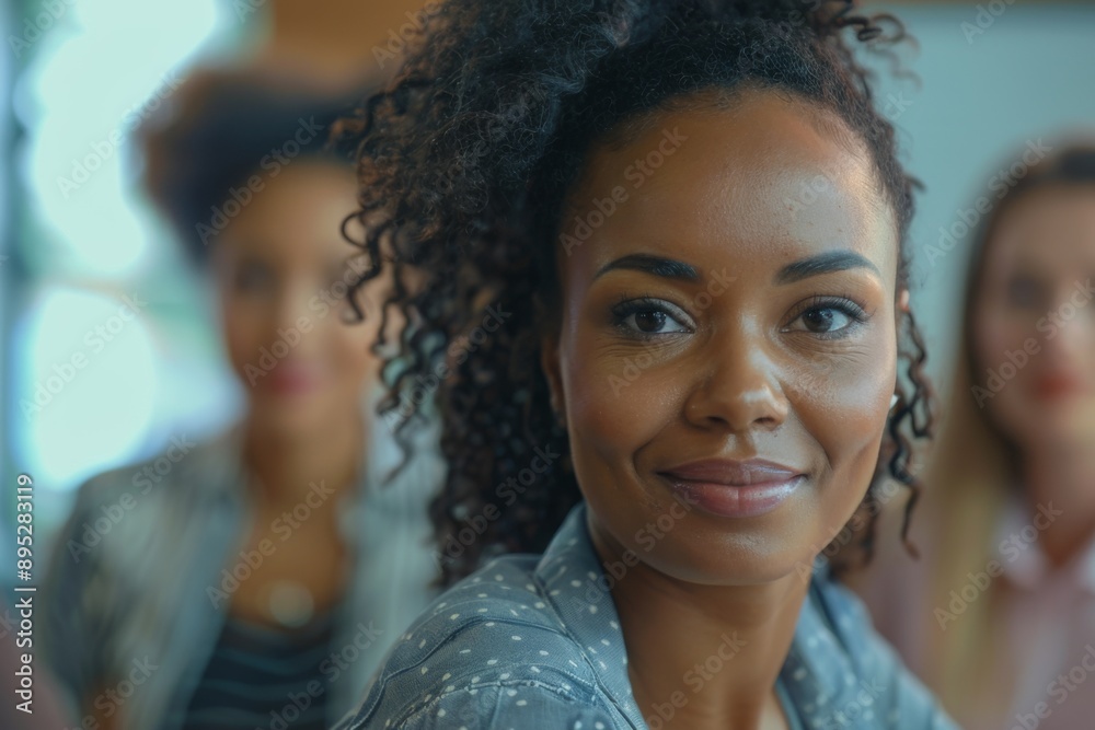 Young black businesswoman in focus during a office meeting Young black businesswoman in focus during a office meeting