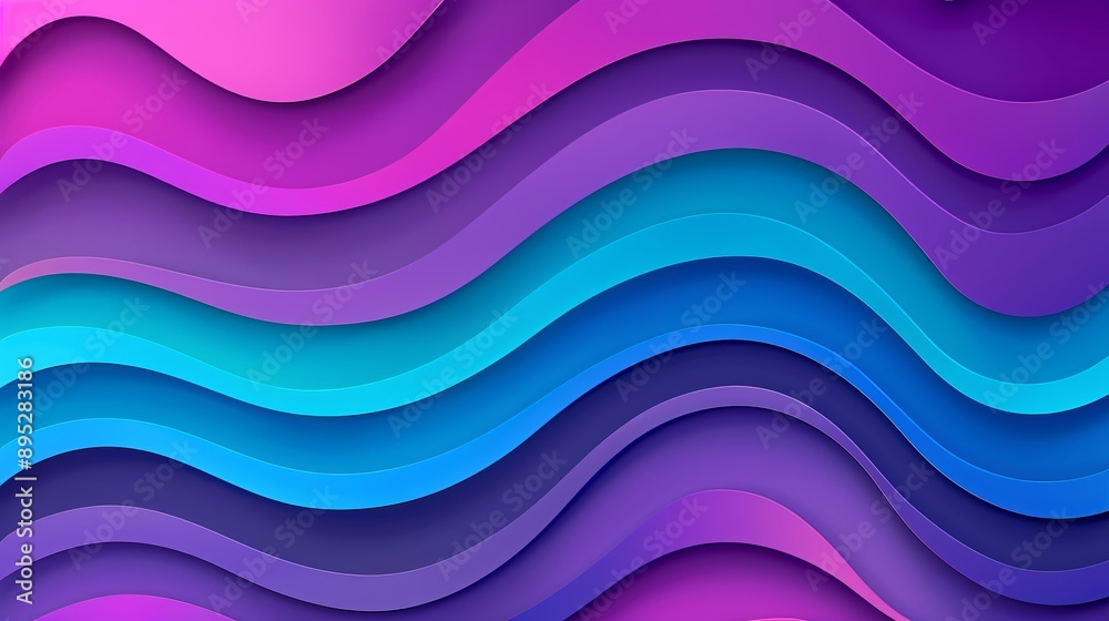 Blue and purple wavy pattern with smooth lines on abstract background Blue and purple wavy pattern with smooth lines on abstract background
