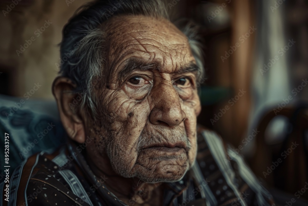 Portrait of a senior Hispanic man in nursing home Portrait of a senior Hispanic man in nursing home