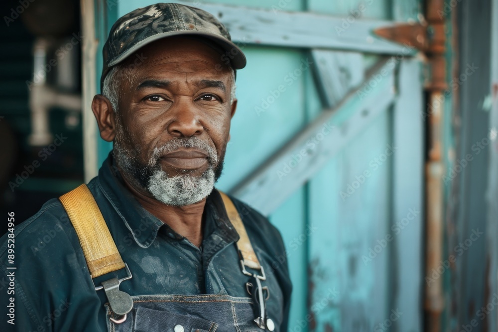 Obraz premium Portrait of a middle aged male plumber