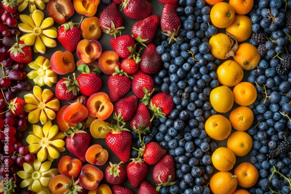 Mixed berries fruit wallpaper background Mixed berries fruit wallpaper background