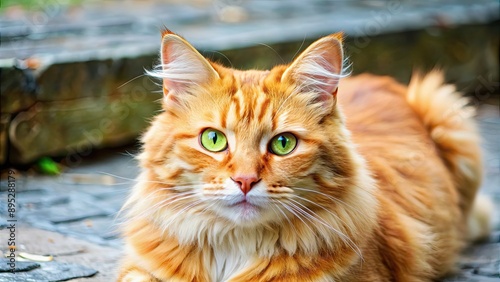 Playful ginger tomcat with fluffy fur and bright green eyes, cat, pet, animal, ginger, tomcat, playful, fluffy, feline