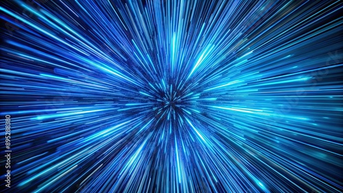 Blue streaks of light speed and warp speed creating an abstract hyperspace in a starry trail, hyperspace, light speed, warp speed