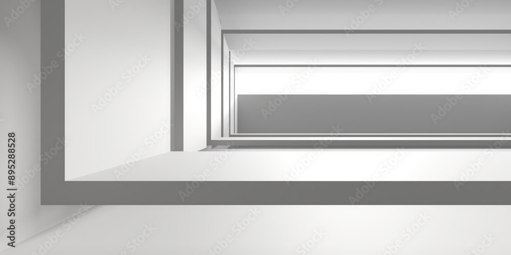 Minimalistic room space. White clean empty architecture interior Minimalistic room space. White clean empty architecture interior