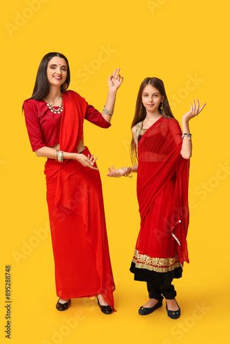 Mother with her daughter in...