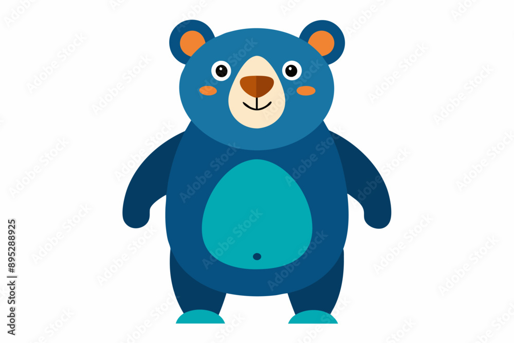 Naklejka premium Funny Bear Vector Illustration with White Background Cartoons, Clipart And Line Art Design, Funny Bear vector illustration with white background, perfect for cartoons, clipart, and line art.