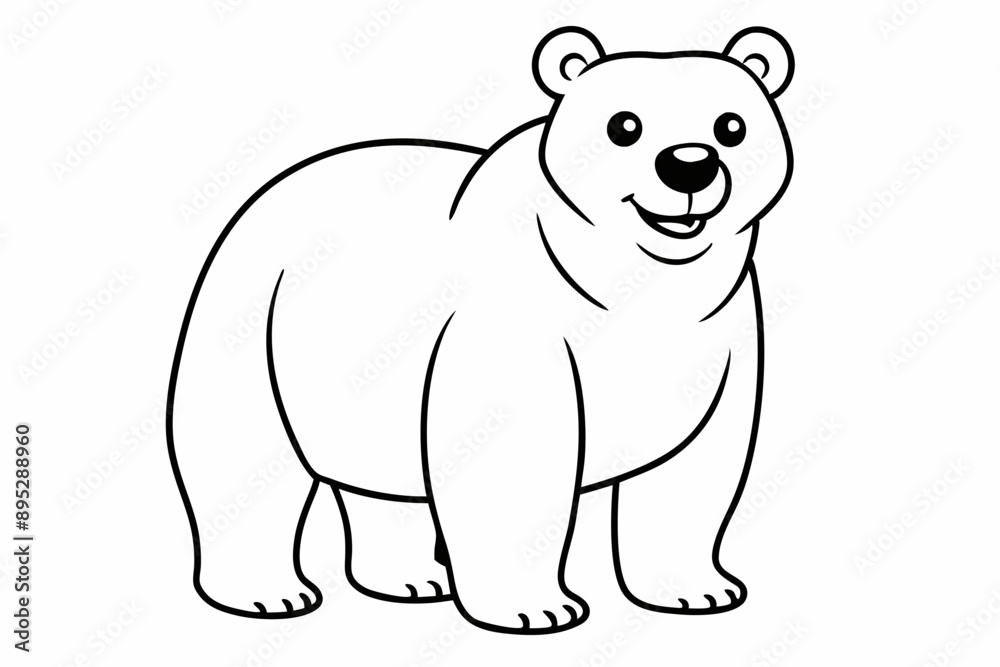 Obraz premium Funny Bear Vector Illustration with White Background Cartoons, Clipart And Line Art Design, Funny Bear vector illustration with white background, perfect for cartoons, clipart, and line art.