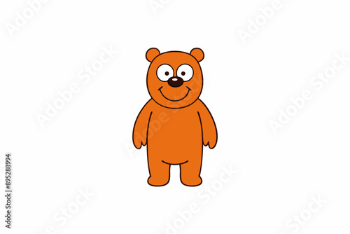 Funny Bear Vector Illustration with White Background Cartoons, Clipart And Line Art Design, Funny Bear vector illustration with white background, perfect for cartoons, clipart, and line art.