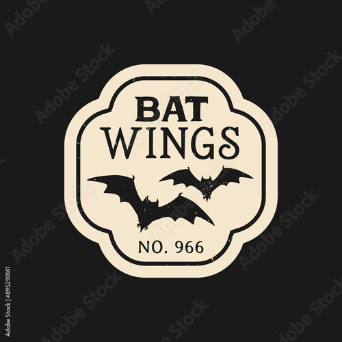 Halloween potion bottle label with ominous bats, casting an enchanting spell, beckoning daring souls to unlock its mysterious concoction on festive night. Isolated vector vintage eerie label, sticker