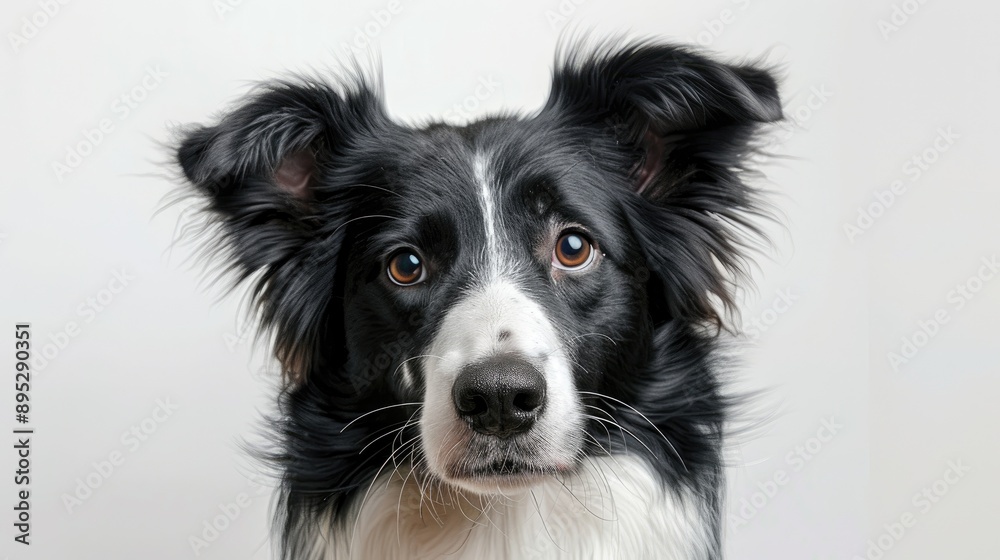 Four year old border collie against white backdrop Four year old border collie against white backdrop