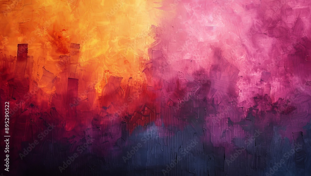 Abstract Cityscape in Vibrant Hues