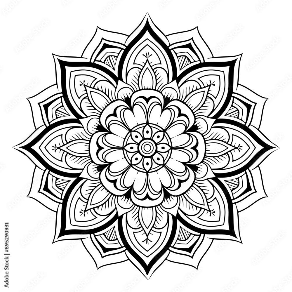 Unique design Ornamental luxury mandala pattern. Circular pattern in the form of a mandala. Henna tatoo mandala. Mehndi style. Coloring book page. Unique design Ornamental luxury mandala pattern. Circular pattern in the form of a mandala. Henna tatoo mandala. Mehndi style. Coloring book page.