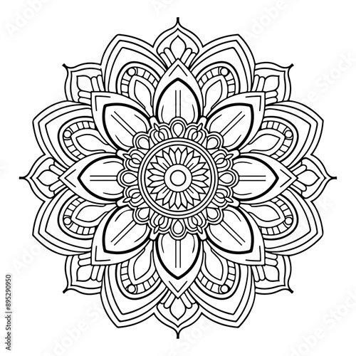 Stunning design Ornamental luxury mandala pattern. Circular pattern in the form of a mandala. Henna tatoo mandala. Mehndi style. Coloring book page.