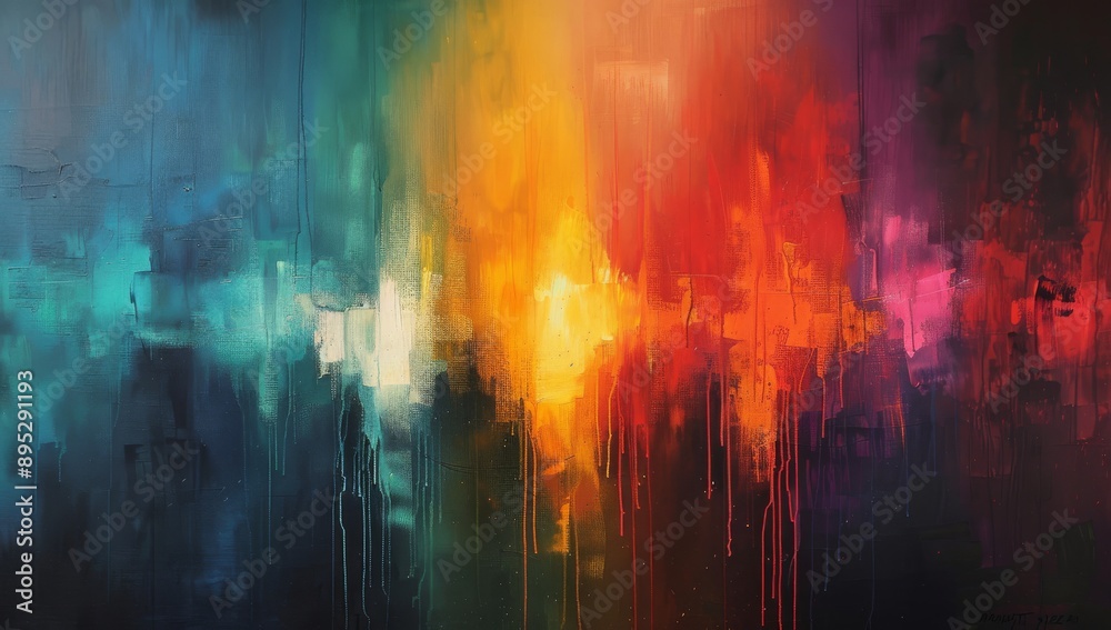 Abstract Painting with Vibrant Colors