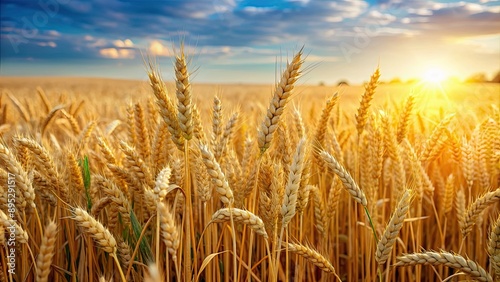 Scene of wheat and tares growing together in a field, nature, agriculture, farming, growth, plants, mixed, diversity, harmony photo