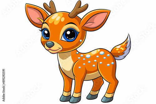 Funny Deer Vector Illustration with White Background Cartoons, Clipart, Line Art Design, Funny deer vector illustration with white background perfect for cartoons, clipart, and line art designs